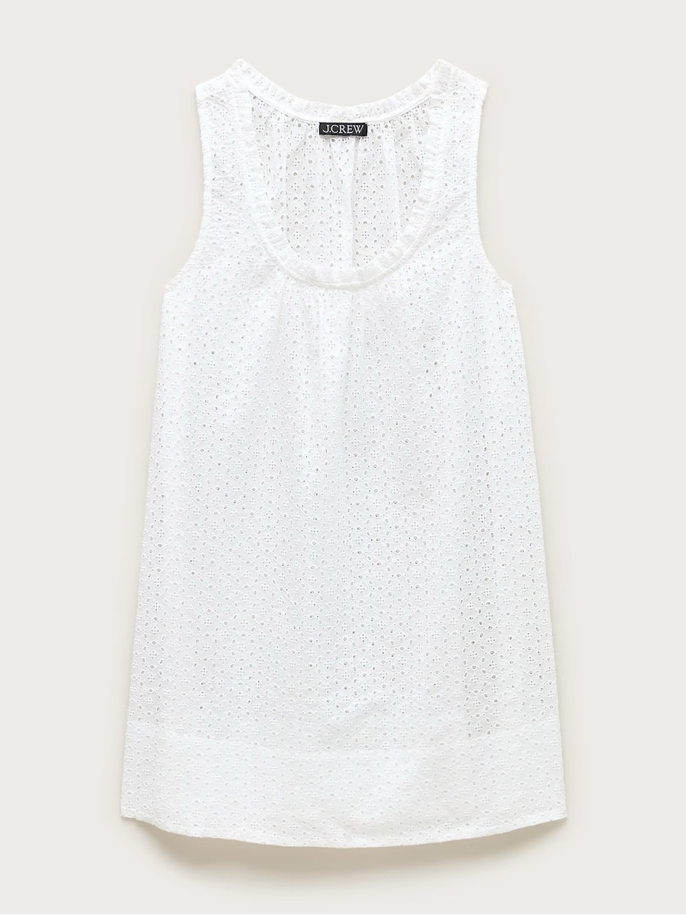 NWT J.Crew Ruffle Eyelet Mini Dress White Medium CS547 *mark - Picture 4 of 15